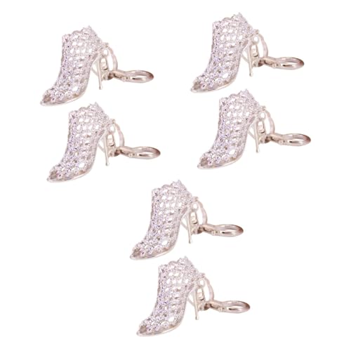 SOIMISS Taschenanhänger Damen Strass 6 Stück Leere High Heel Schlüsselanhänger Geldbörse Schlüsselanhänger Ringe Schlüsseldekoration Autoschlüsselhalter Strass Pumps High Heel Charms Taschenanhänger von SOIMISS