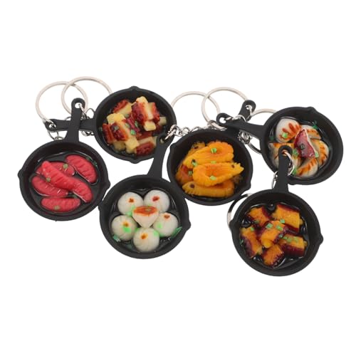 SOIMISS 6 Stück Mini Pfannen Schlüsselanhänger mit Lustigen Imitat-food Anhängern Niedlicher Taschenanhänger und Leichter Bag Charm für Handtaschen Rucksäcke und Partygeschenke von SOIMISS