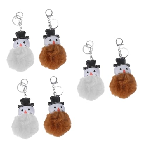 SOIMISS 6 Stück Schlüsselanhänger Souvenir Weihnachts Schlüsselanhänger Puffball Schlüsselanhänger Weihnachts Schlüsselanhänger Taschenanhänger Plüschball Schlüsselanhänger Bommel von SOIMISS