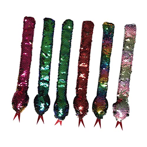 SOIMISS 6 Stück Sequin Snake Slap Armbänder für Teiliges Zufälligen Farben für Geburtstagsfeiern Halloween und Andere Veranstaltungen Bequemes Tragegefühl Leicht Anzulegen Zufällige Farbe von SOIMISS
