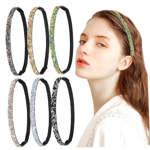 SOIMISS 6stücke Glitzer Stirnbänder Für Damen Elastische Dekorative Haarbänder Mit -design Für Hochzeiten Partys Und Alltag Leicht Und Komfortabel Bleiben Ganzen Tag Sicher von SOIMISS