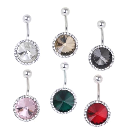 SOIMISS 6 Stück Teiliges Bauchnabelpiercing mit Bunten Synthetischen Dekorativer Bauchnabelring aus Langlebigem Kupfer Hautfreundlich Glänzend und Komfortabel für Damen Körperschmuck von SOIMISS