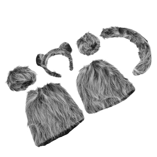 SOIMISS 6stücke Wolf Ohren Kostüm Set Mit Pelz Stirnbänder Für Erwachsene Tierkopfbedeckung Cosplay Zubehör Mit Und Handschuhen Für Halloween Mottopartys von SOIMISS