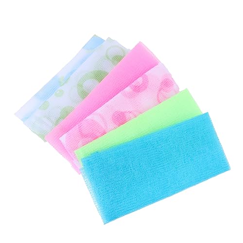 SOIMISS 6 Stück Teiliges Nylon Dusch Doppelseitige Peeling Badetücher Langes Körper Scrub Handtuch Stark Exfolierend für Familie mit Aufhängevorrichtung Farblich Sortiert von SOIMISS