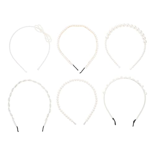 SOIMISS 6 Stück Teiliges Perlen Haarband Damen Eleganter Perlen Haarreif mit Verschiedenen Formen Stirnbänder Leichte und Bequeme Haaraccessoires für Alltag und Besondere Anlässe von SOIMISS