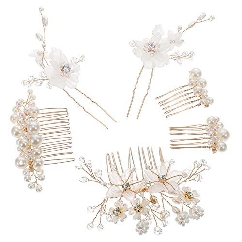 SOIMISS 6 Stück Teiliges Perlen Haarkamm Goldfarben Brauthaarnadeln für Frauen Wiederverwendbarer Hochzeitsschmuck Haarkämme für Besondere Anlässe und Festlichkeiten von SOIMISS