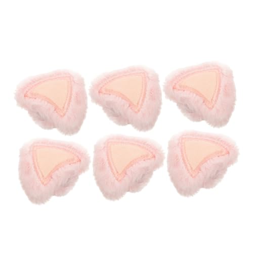 SOIMISS 6 Stück Teiliges Plüsch Bunny Ohren Haarclips Weiche Kuschelige Hasen und Katzenohren für Frühlings Party Cosplay DIY Hut Dekoration Rosa Angenehm und Niedlich von SOIMISS