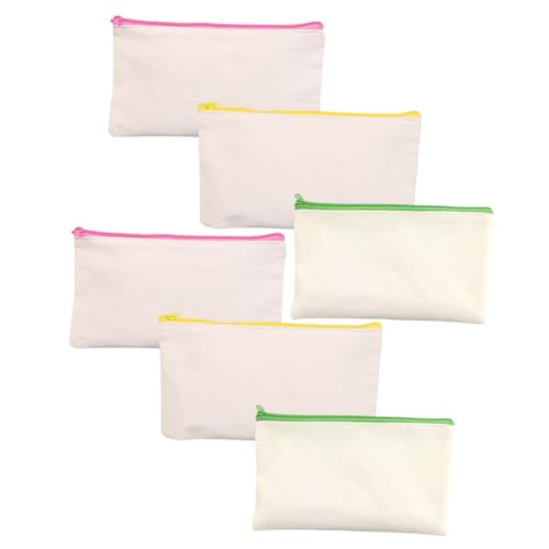 SOIMISS 6 Stück Teiliges Segeltuch Federmäppchen mit Reißverschluss Strapazierfähige Stifttasche für Schüler Leichtes Tragbares Säckchen zur Organisation von Schreibwaren für Schule und von SOIMISS