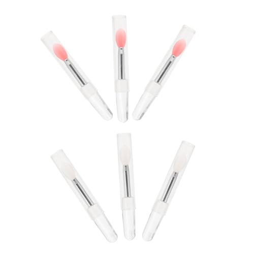 SOIMISS 6 Stück Teiliges Silikon Lippen und Lidschattenpinsel Wiederverwendbar mit Halbdurchsichtigen und Roten Köpfen Praktischer Make Up für Lippenstift und Lidschatten für Täglichen von SOIMISS