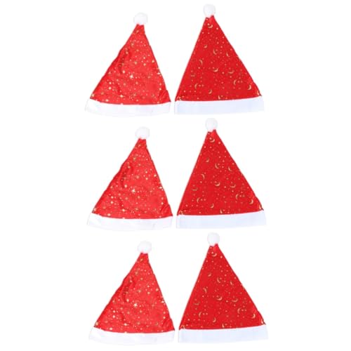SOIMISS 6 Stück Weihnachtsmütze Party Roter Kegelhut Lustige Zwergenmütze Weihnachtsmann Mütze Weihnachtsmütze Weihnachtsstrickmütze Weihnachts Kopfbedeckung Kostüm Requisite von SOIMISS