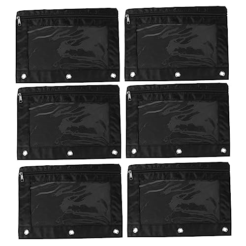 SOIMISS 6Stücke Teilige Bleistiftbeutel mit Großer Kapazität Wasserdichtes Oxford Transparentes Design für Büro und Schule Ringe System zur Einfachen Ablage von SOIMISS