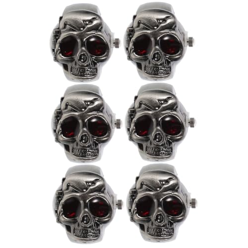 SOIMISS 6stücke Retro Finger Uhr Mit -Open Cover Einzigartige Kreative Damen-fingeruhr Im Skull Design Für Halloween Und Besondere Anlässe Vielseitiges Accessoire Für Jeden Anlass von SOIMISS
