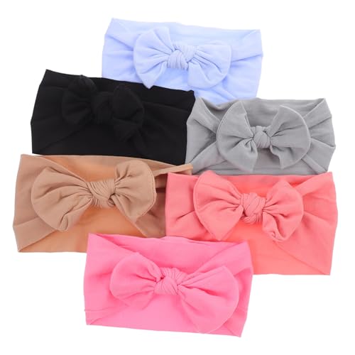 SOIMISS 6stücke Stirnband Für Neugeborene Mädchen Haarband Mit Schleife Elastisch Babyschleifen Für Kleinkinder Mädchen Stirnbänder Kopfbedeckung von SOIMISS
