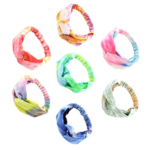 SOIMISS 7stücke Teiliges -stirnbänder Im Tie-dye-design Für Mädchen Elastische Dehnbare Haarbänder Für Yoga Und Sport Komfortabel Und Stylisch Vielseitig Einsetzbar von SOIMISS
