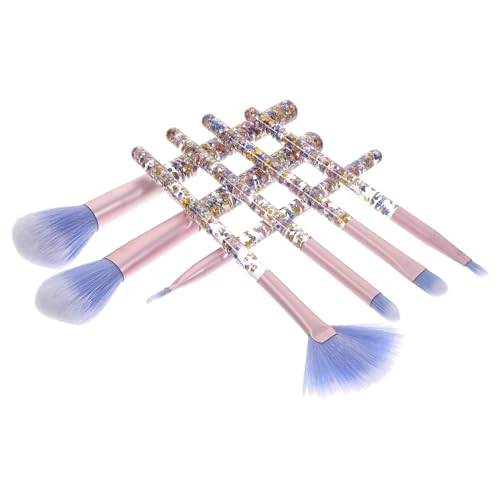 SOIMISS 7 Stück Teiliges Make Up Pinselset Transparent mit Blauen Kristallgriff Vielseitige Gesichtspinsel für Lidschatten Blending und Lippen Kompakt und Leicht für Unterwegs und von SOIMISS