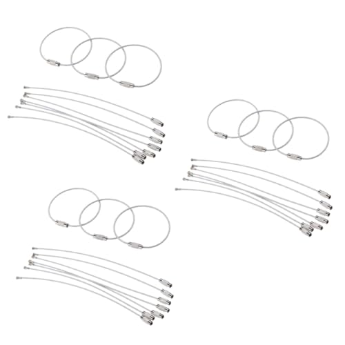 SOIMISS 75 STK Reisender Ring Ringe für Gepäckanhänger Draht-Schlüsselanhänger-Kabel edelstahlringe drahtring schlüsselringe Edelstahldrahtschlaufen Hochleistungs-Gepäckanhänger Silver von SOIMISS