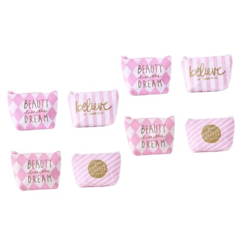 SOIMISS 8 STK Geldbörse Storage Pockets Storage Bags small Wallet Pocketbook Taschenzubehör für Handtaschen Wechseltasche Wechselgeldbeutel aus Segeltuch Münzhalter mit Reißverschluss Rosa von SOIMISS