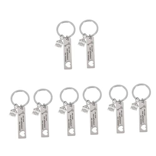 SOIMISS 8stücke Edelstahl Schlüsselanhänger Für Einweihungsgeschenke Haus Schlüsselringe Mit Gravur Neues Zuhause Neue Abenteuer Für Familien Und Freunde Für Wohnungsübergabe von SOIMISS