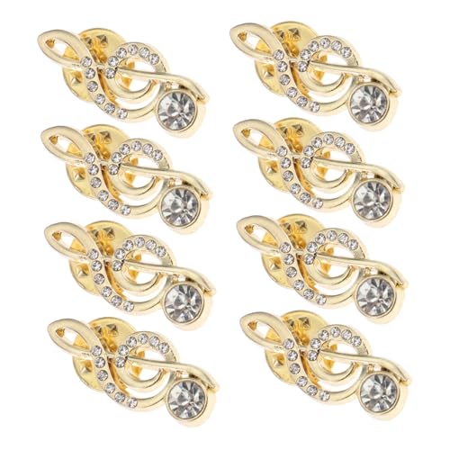 SOIMISS 8 Stück Kunstmusik Brosche Anstecknadel Für Musiker Musiknotiz Schmuck Kleidungsstück Abzeichen Brosche Mit Musiknoten Schalnadel Golden Legierung von SOIMISS