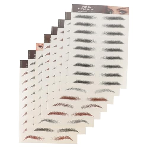 SOIMISS 8 Stück Teiliges Haarähnliche Wasserfeste Augenbrauen Aufkleber Natürliche Fake Eyebrows mit Wassertransfer Einfach Anzuwenden Langanhaltend für Gesichtsformen von SOIMISS