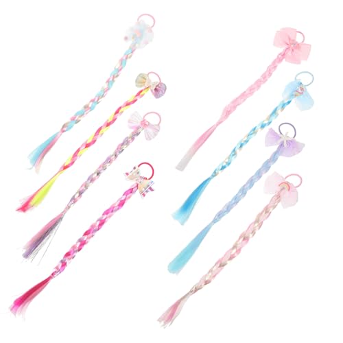 SOIMISS 8 Stück Teiliges Haarverlängerungen Zopffrisur Haarteil mit Hohem Elastikhaarband Süße Bunte Flechtperücke für Mädchen Modischer Haarschmuck von SOIMISS