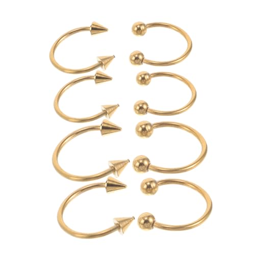 SOIMISS 8 Stück Teiliges Hufeisenringe aus Edelstahl C Förmig Vielseitig als Nasenring Ohrstecker Septum Piercing Komfortabel Stilvoll für Damen und Herren von SOIMISS