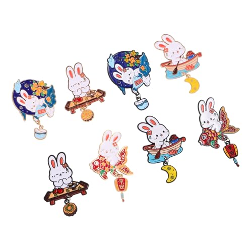 SOIMISS 8 Stück Teiliges Niedliche Kaninchenbroschen aus Zinklegierung mit Emaille Vielseitige Cartoon-anstecker für Kleidung Rucksäcke Schals Leichte Sichere Befestigung als Partygeschenk von SOIMISS