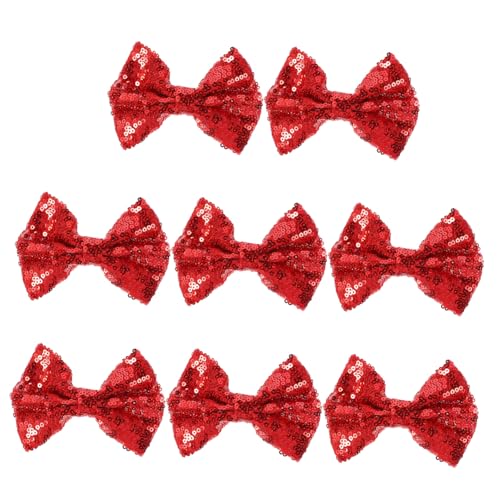 SOIMISS 8 Stück Teiliges Pailletten Schleifen Haarspangen Rot Langlebig und Flexibel Glitzernde Haarschleifen für Damen und Festlicher Haarschmuck für Geburtstag Weihnachten und Party von SOIMISS