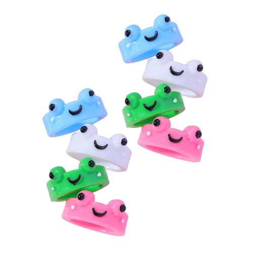 SOIMISS 8 Stück Teiliges Resin Frosch Ringe Damen Bunte Tiermotive Farbige Fingerschmuck Modisch Langlebig Zufällige Farbe Zufällige Farbe von SOIMISS