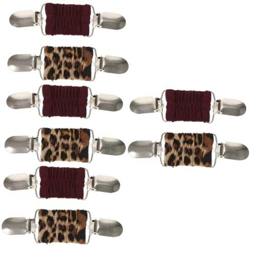 SOIMISS 8stücke Damen Cardigan Clips Schalverschluss Für Pullover Strickjacken Schickes Design Weinrot Leopardenmuster Für Elegante Outfits Modisches Accessoire von SOIMISS