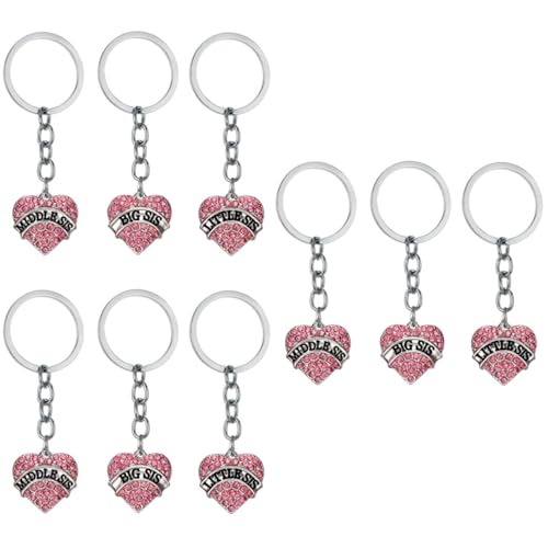 SOIMISS 9 STK Familie Anhänger Schlüsselanhänger für Familienangehörige Liebe Schlüsselanhänger geldgeschenke Weihnachten weihnachsgeschenk weinachtsgeschenk Familie Schlüsselanhänger Rosa von SOIMISS