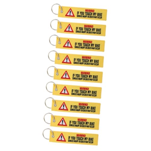 SOIMISS 9 STK Schlüsselanhänger bestickte Einkaufstasche entfernbare Etiketten graviert stickerpappier Stich Accessoires zum Aufhängen von Handtaschen Tasche Dekoration Polyester Yellow von SOIMISS