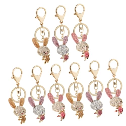SOIMISS 9stücke Teiliges Rhinestone Kaninchen Schlüsselanhänger Niedliche Häschen Dekoration Für Taschen Rucksäcke Und Schlüsselbund Und Champagnerfarben von SOIMISS