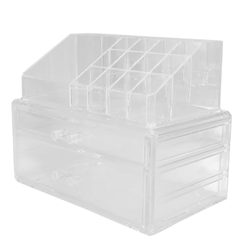 SOIMISS Acryl Kosmetik Aufbewahrungsbox Transparent mit Mehreren Fächern Stapelbar Makeup Organizer für Schminktisch Mädchen und Schreibtisch Leicht Praktisch und Dekorativ von SOIMISS