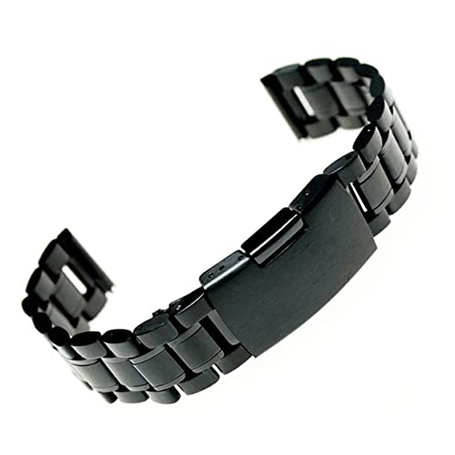 SOIMISS Edelstahl-uhrenarmband Mit Geradem Ende Und Massiven Gliedern Schwarz Gesamtlänge Faltschließe Für Einfaches Öffnen Zum Ersetzen von SOIMISS