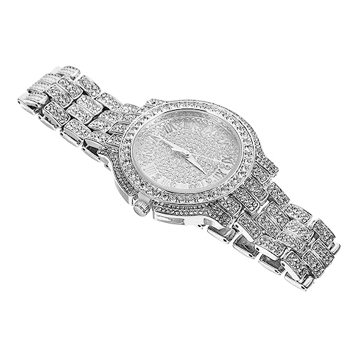 SOIMISS Armbanduhr Damen Strass Römische Ziffer Quarzuhr Mode Freizeituhr Mädchenuhre Dekorative Armbanduhr Uhrenornament Mit Strass Verzierte von SOIMISS