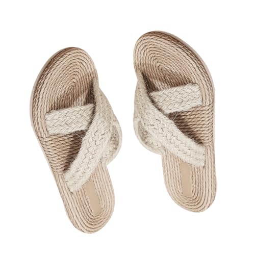 SOIMISS Atmungsaktive Hausschuhe Damen Herren Rutschfeste Indoor Slipper mit Peep toe Leichte Sommer Sandalen im Japanischen Stil Komfortable Fußbett pantoletten für Zuhause und Freizeit von SOIMISS
