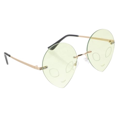 SOIMISS Außergewöhnliche Alien Sonnenbrille mit Goldenem Rahmen Funkelnde Partybrille für Damen Einzigartige Jahre Style Brille Leichter Robuster Uv-schutz für Festivals und Kostümpartys von SOIMISS
