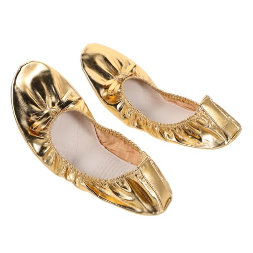 SOIMISS Ballettschuhe Damen Gold Soft Split Sohle Hohe Elastizität Stoßdämpfung Leicht Kompakt Für Yoga Tanz Bühnenauftritte von SOIMISS