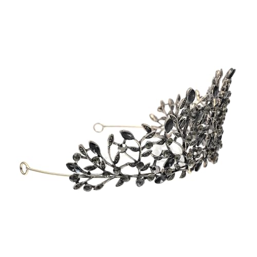 SOIMISS Barocke Brautkrone mit Schwarzen Strasssteinen Legierte Hochzeit Tiara Haarschmuck für Damen Vintage Diadem für Hochzeiten Partys und Festliche Anlässe von SOIMISS