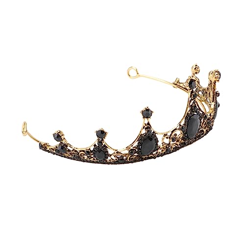 SOIMISS Barocke Schwarze Kristallkrone mit Strassbesatz Leichte Legierungs Tiara Festlicher Haarschmuck für Damen für Hochzeit Party Karneval und Fotoshooting von SOIMISS