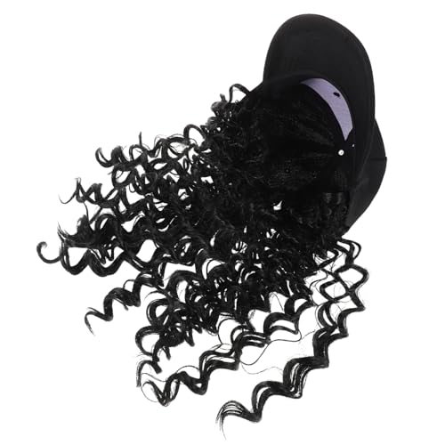 SOIMISS Baseball Cap mit Afro Lockenperücke für Frauen Integrierte Mütze mit Natürlichem Lockigem Haar Praktische Stilvolle Baseballkappe für Alltag Outdoor und Kulturellen Ausdruck von SOIMISS