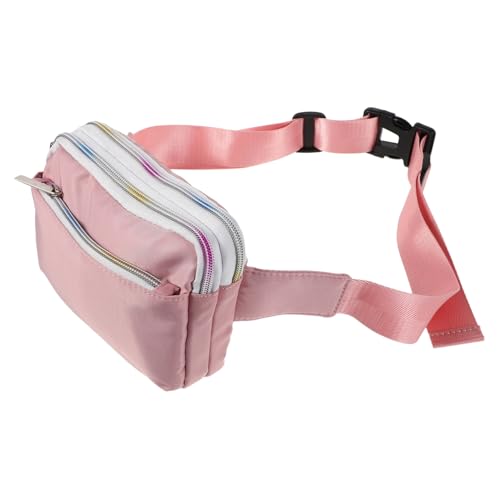 SOIMISS Bauchtasche Für Frauen Mit Verstellbarem Riemen Rosa Umhängetasche Mit Mehreren Taschen Leichtes Polyester-Material Komfortable Hüfttasche Für Reisen Wandern Und Einkaufen von SOIMISS