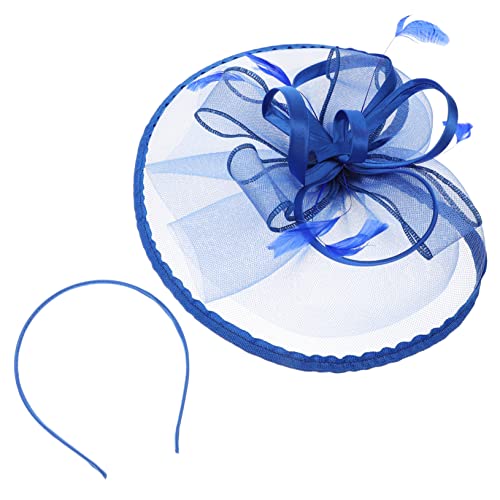 SOIMISS Blauer Mesh Haarschmuck mit Quill Fascinator Braut Kopfschmuck für Hochzeit Bankett Party Festliches Haarnetz von SOIMISS