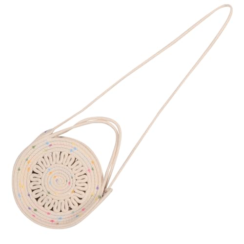 SOIMISS Boho Crossbody Bag für Frauen Kleine Umhängetasche aus Natürlichem Baumwollseil Minimalistisches Leichtes Sommer-design Handgeflochtene Schultertasche für Strand Reisen und Alltag von SOIMISS