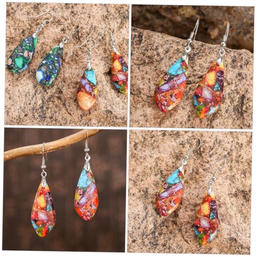 SOIMISS Boho Ohrringe Damen Bunte Tropfen Steine Leicht und Bequem Sommer Party Schmuck Accessoire für Alltag und Festlichkeiten von SOIMISS