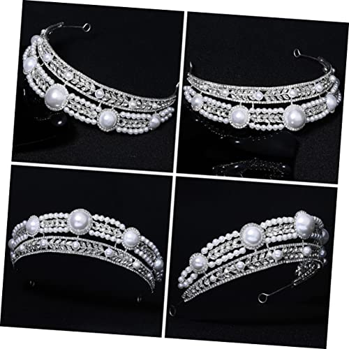 SOIMISS Braut Haarschmuck Perlen Tiara mit Strass Hochzeit Party Damen Kopfschmuck Elegant Leicht Komfortabel Festlicher Schmuck von SOIMISS