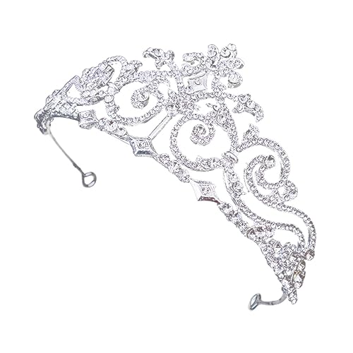 SOIMISS Braut Strass Krone Tiara mit Funkelnden Zirkonia Eleganter Haarschmuck für Hochzeit Party Fotoshooting Leichtes Einfach zu Tragendes Brautaccessoire für Damen und Prinzessinnen von SOIMISS