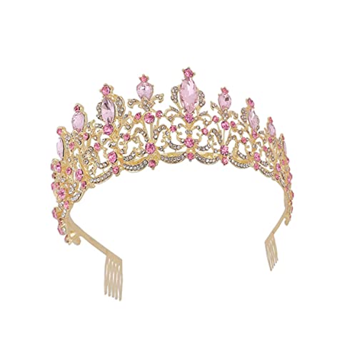 SOIMISS Brautkrone mit Funkelnden Strasssteinen Langlebiges Design Dekoratives Hochzeits Haarschmuck für Damen Robustes Formstabiles Kopfschmuckzubehör Rosa Farbton SOIMISS Brautkrone mit Funkelnden Strasssteinen Langlebiges Design Dekoratives Hochzeits Haarschmuck für Damen Robustes Formstabiles Kopfschmuckzubehör Rosa Farbton von SOIMISS