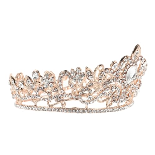 SOIMISS Brautkrone mit Funkelnden Strasssteinen Runde Roségold Tiara Haarschmuck für Hochzeit Prinzessin Party Komfortabel und Langlebig Chic und Bezaubernd für Damen und Mädchen von SOIMISS